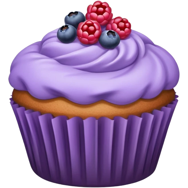 Lavender flower  muffin with berries emoji