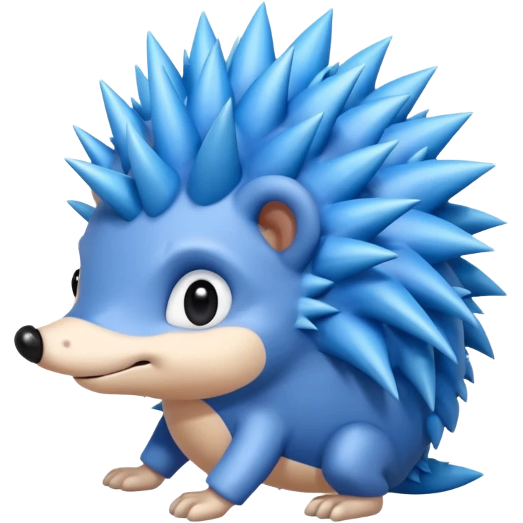 A blue hedgehog with 6 spines  emoji