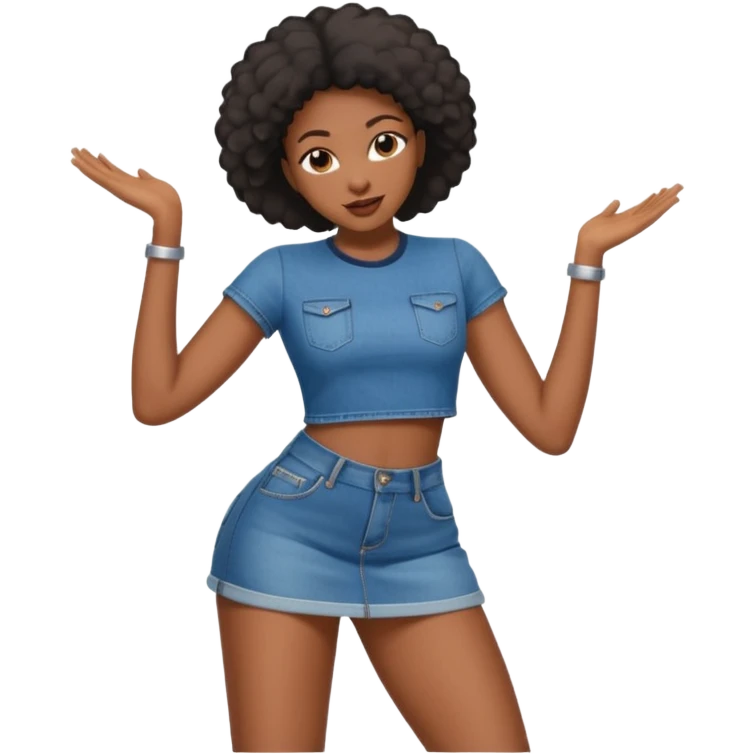 black baddie twerking, confident, playful emoji