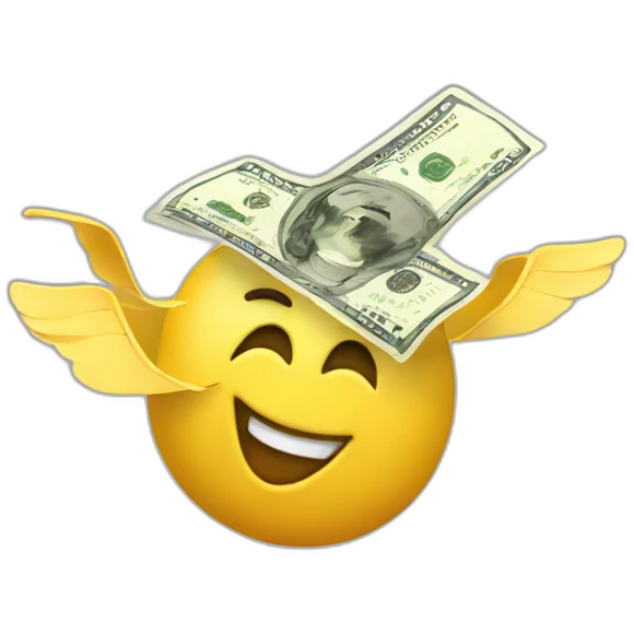 cash flying away emoji