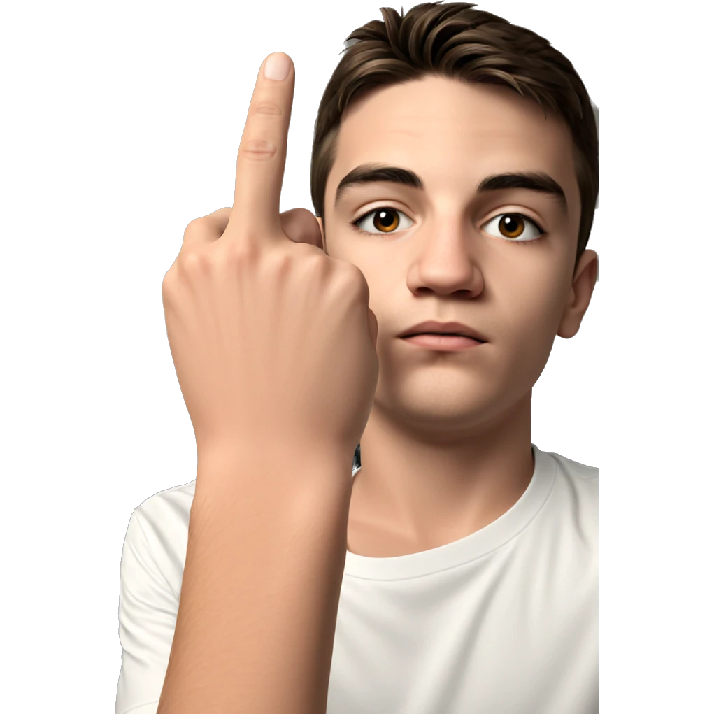 boy giving middle finger meme emoji