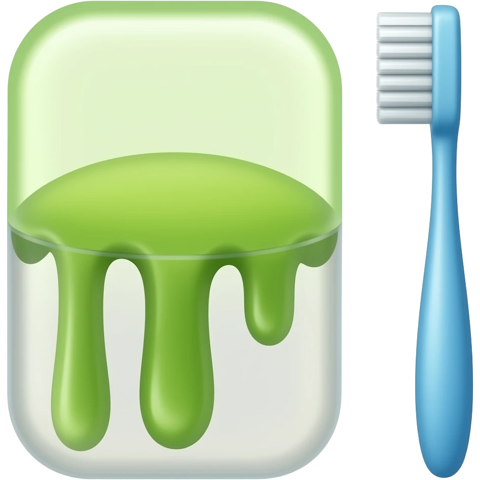 😁✊🪥 🫠🟩🤩 slime box and brush your teeth emoji