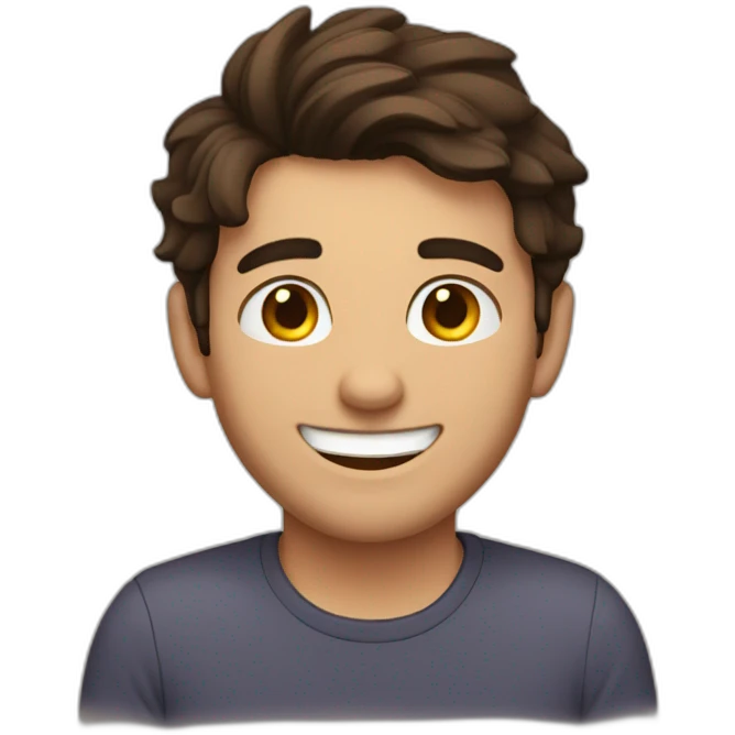 brunet guy smiling emoji