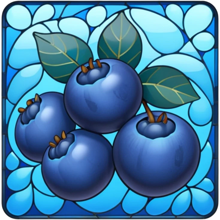 Stained glass blueberries emoji