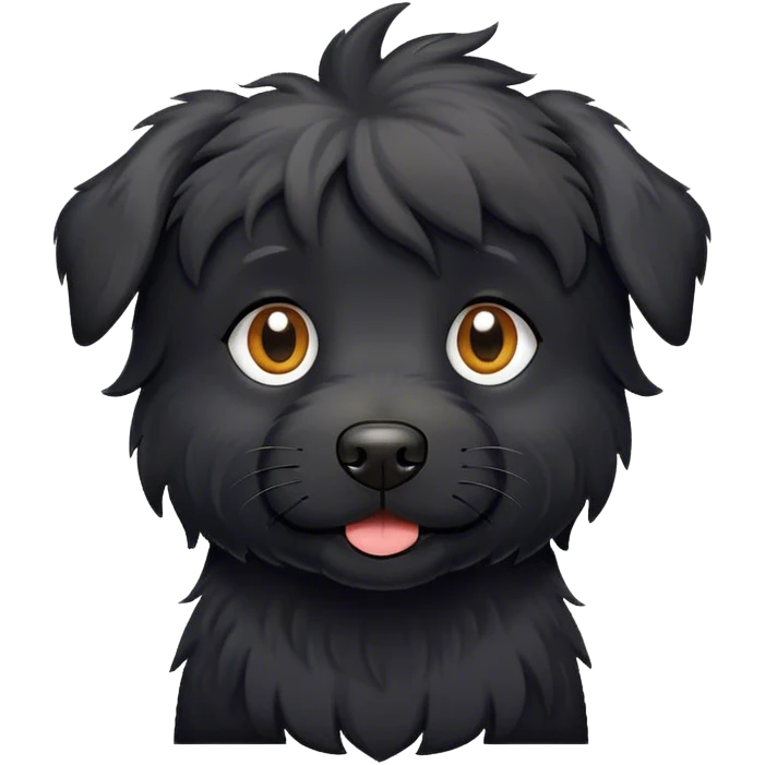Black dog with scruffy hair emoji