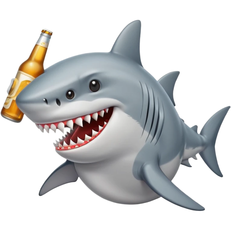 Shark with beer  emoji