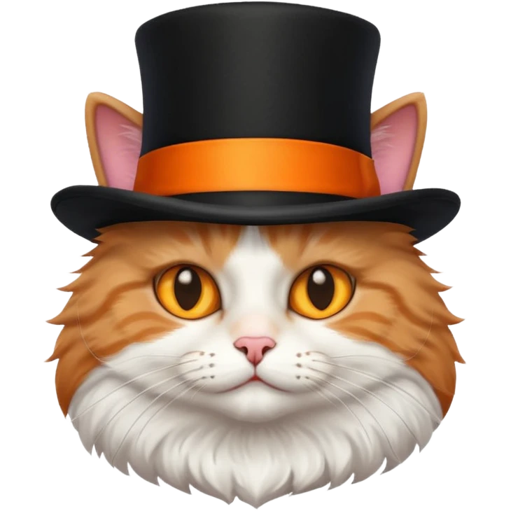 a cat wearing a black tophat emoji