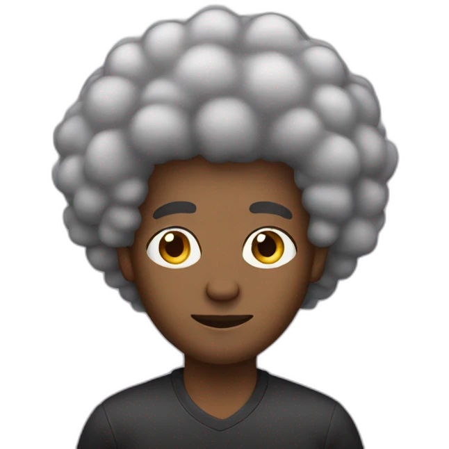 afro guy with earrings emoji