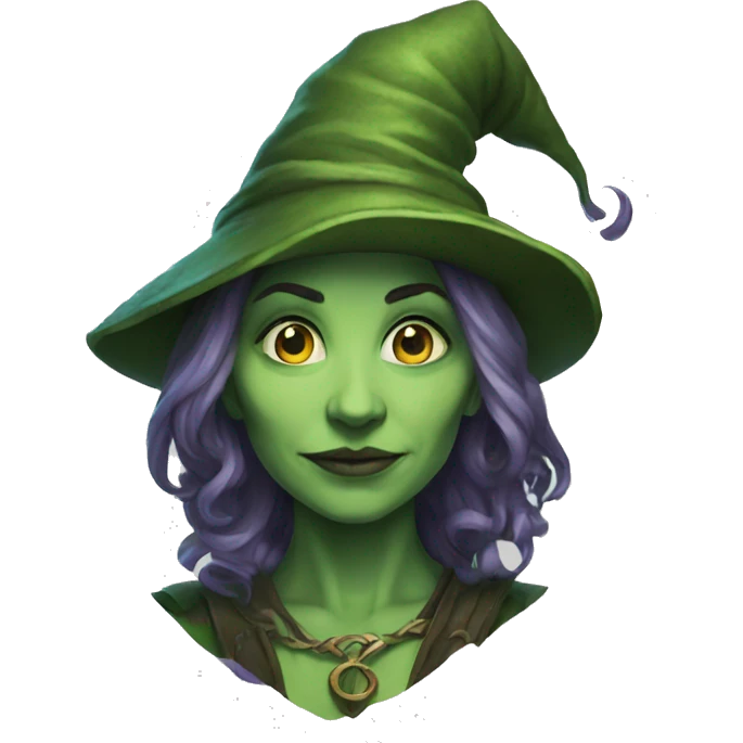 green witch from Dungeons & Dragons super realistic emoji