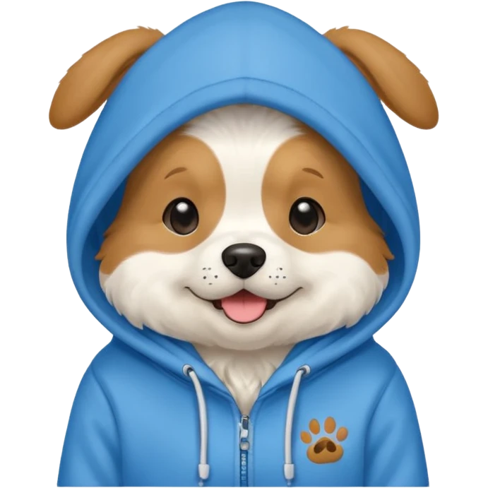 A dog wearing a hoodie that says Sophia is the best emoji