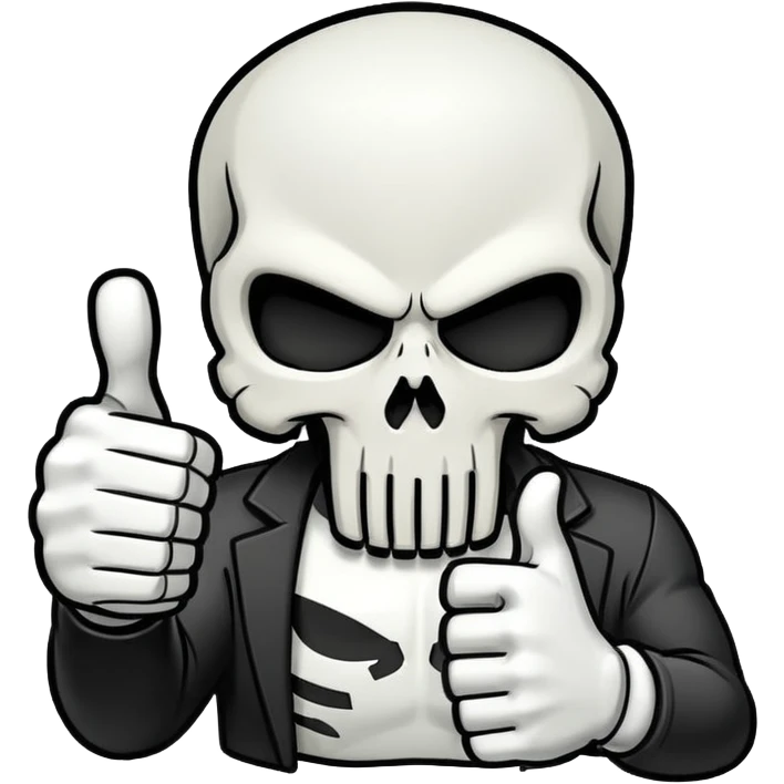 Punisher skull thumbs up emoji