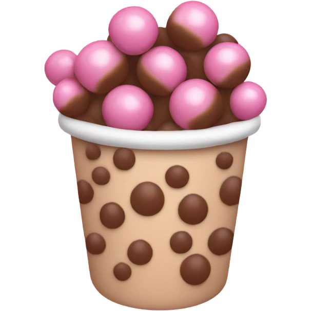 Pink and brown boba emoji