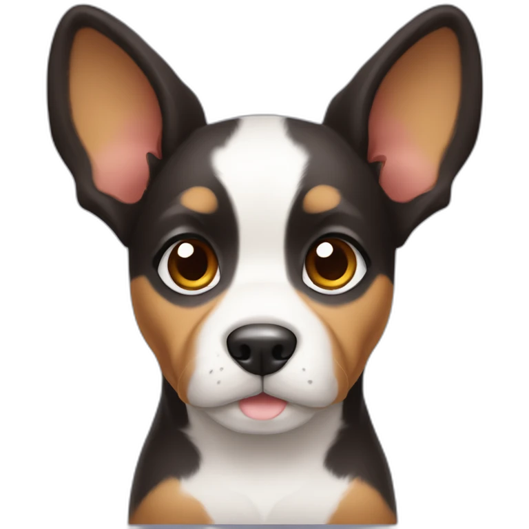 bodegueiro tricolor puppy ears up emoji