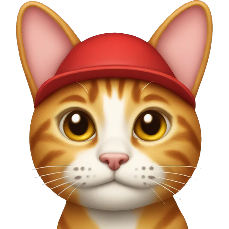 Red hat with kitty ears  emoji
