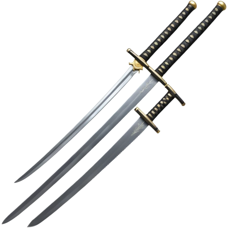 Katana sword with black handle emoji