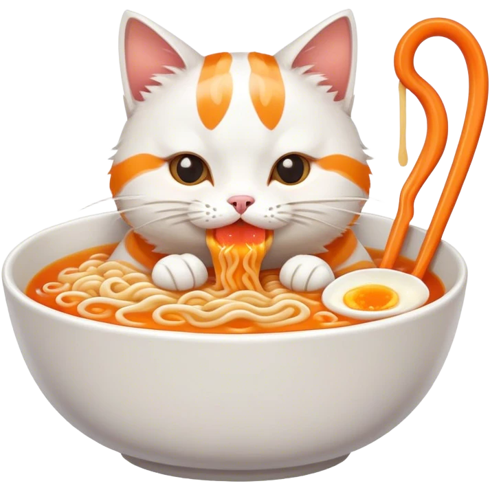 Cat eating ramen  emoji