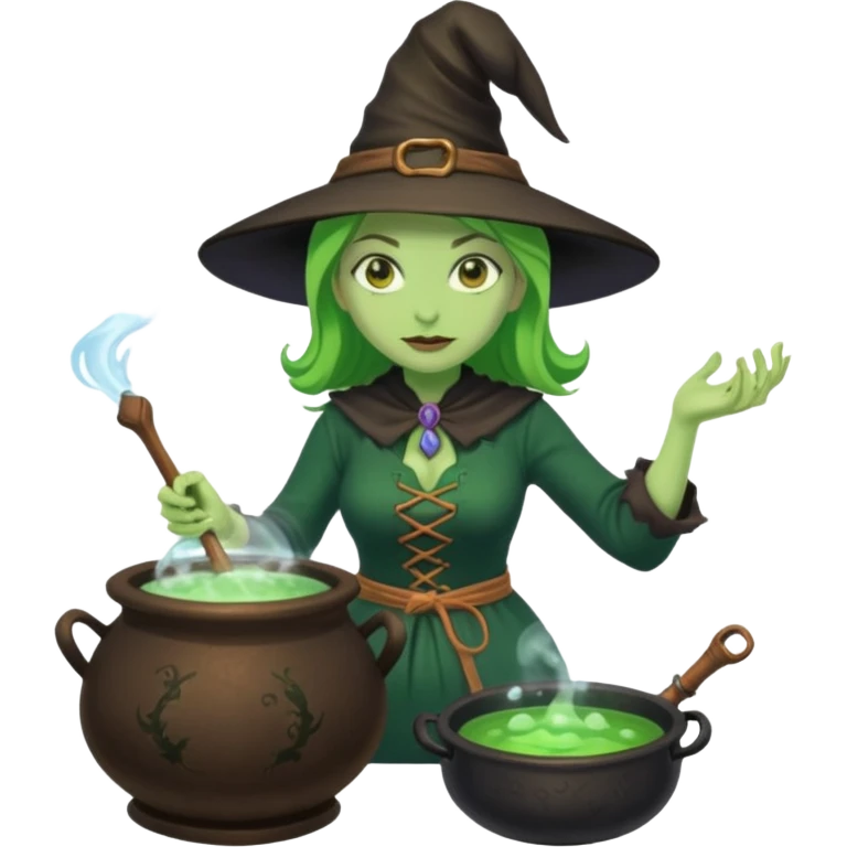 green witch cooking potion emoji