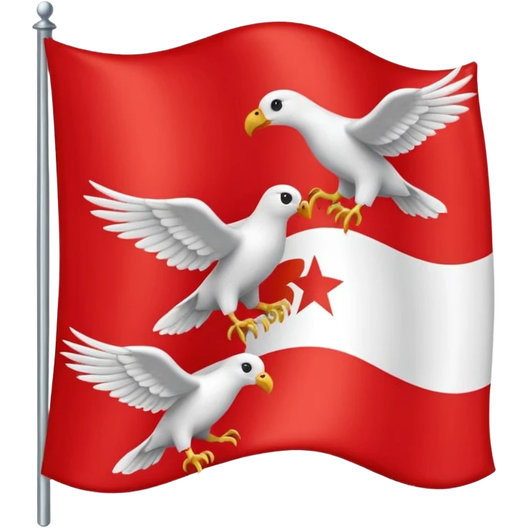 drapeau de Lorraine montrant les trois oiseaux blancs dans la bande rouge diagonale emoji