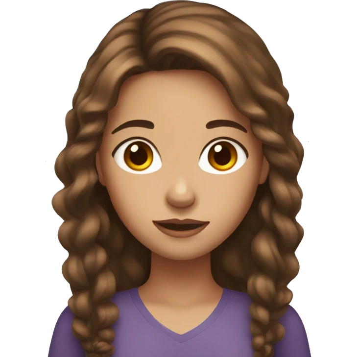Girls with brown hair emoji