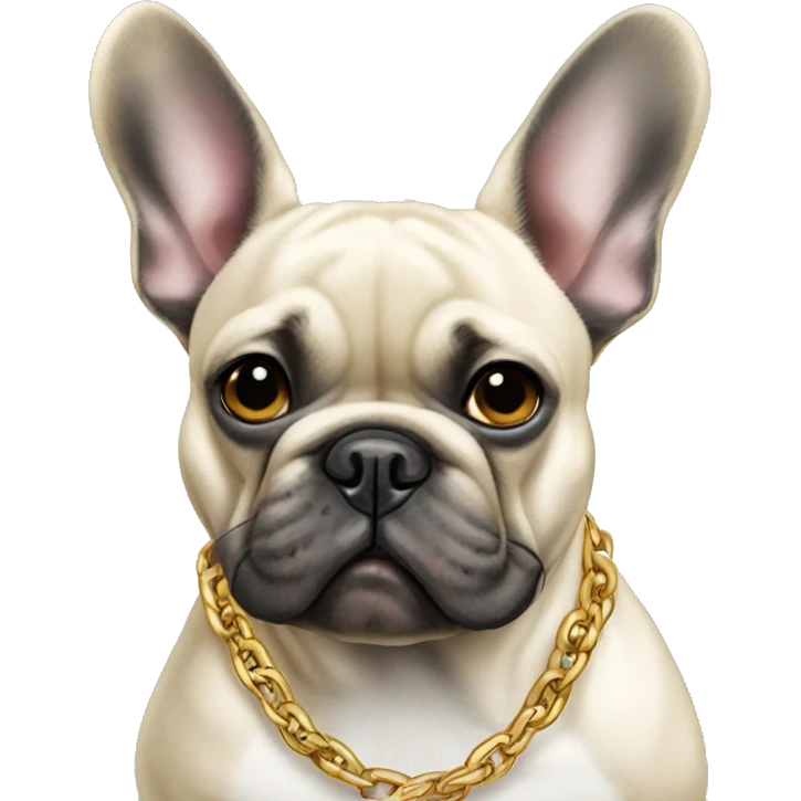 French bulldog with gold chain emoji