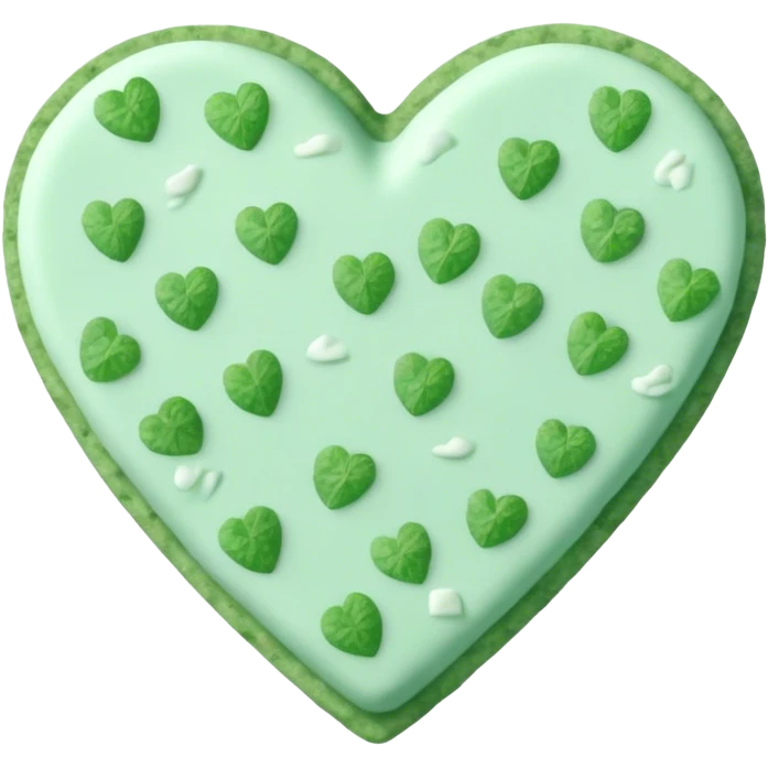 Mint chip heart shape emoji