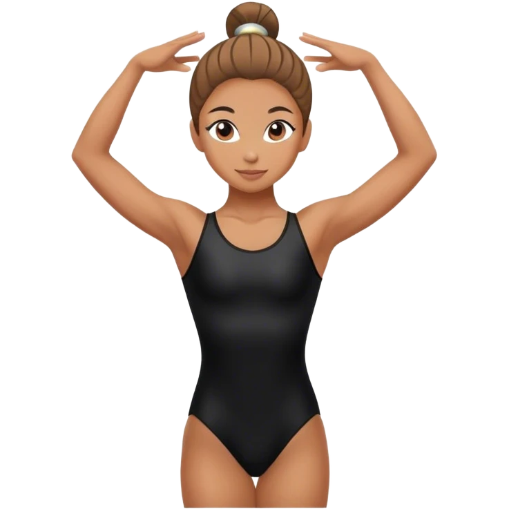 Gymnast girl in black leotards  emoji