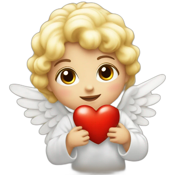 little angel with heart emoji