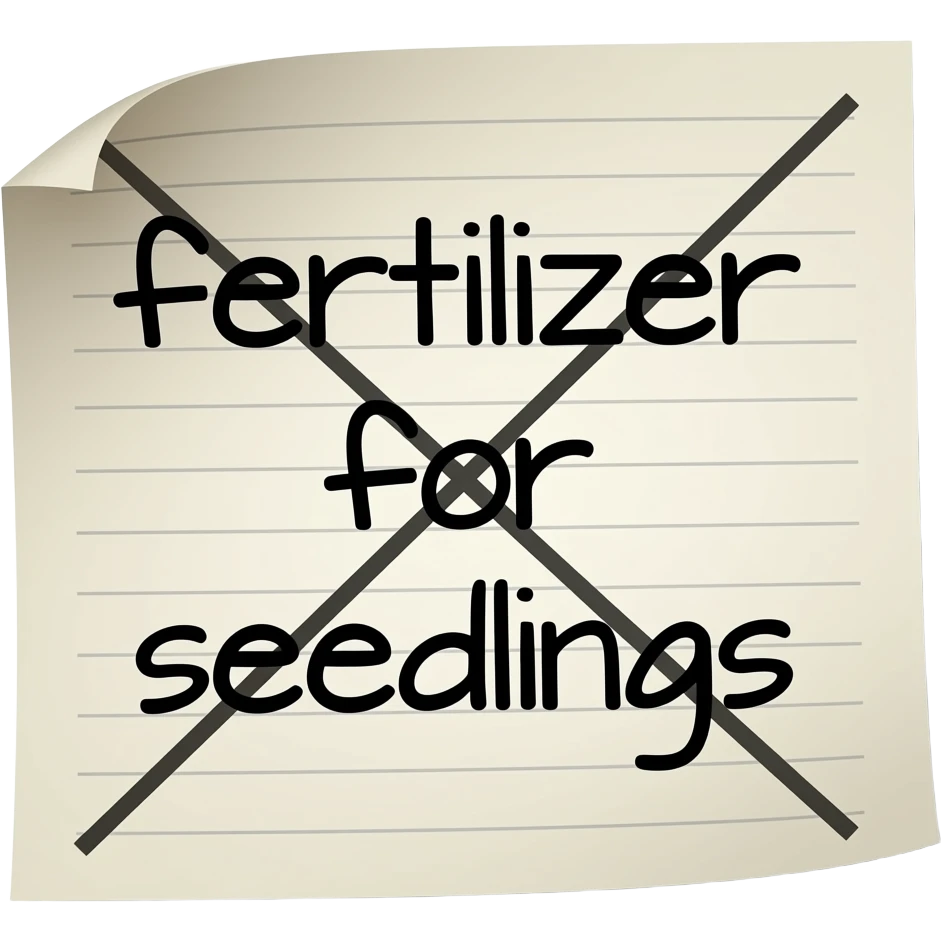the fertilizer for seedlings is crossed out emoji