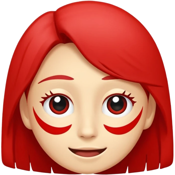 Expresión de felicidad color rojo con centellas y rayos emoji