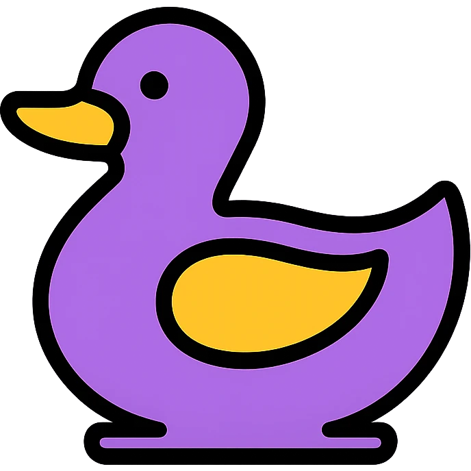 purple duck icon with color outline emoji