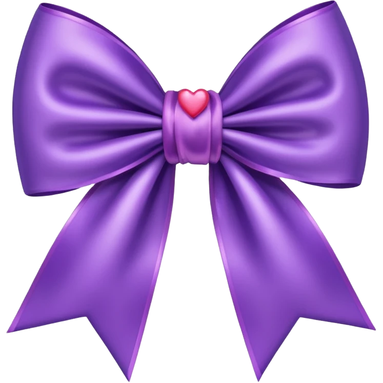purple bow w hearts emoji