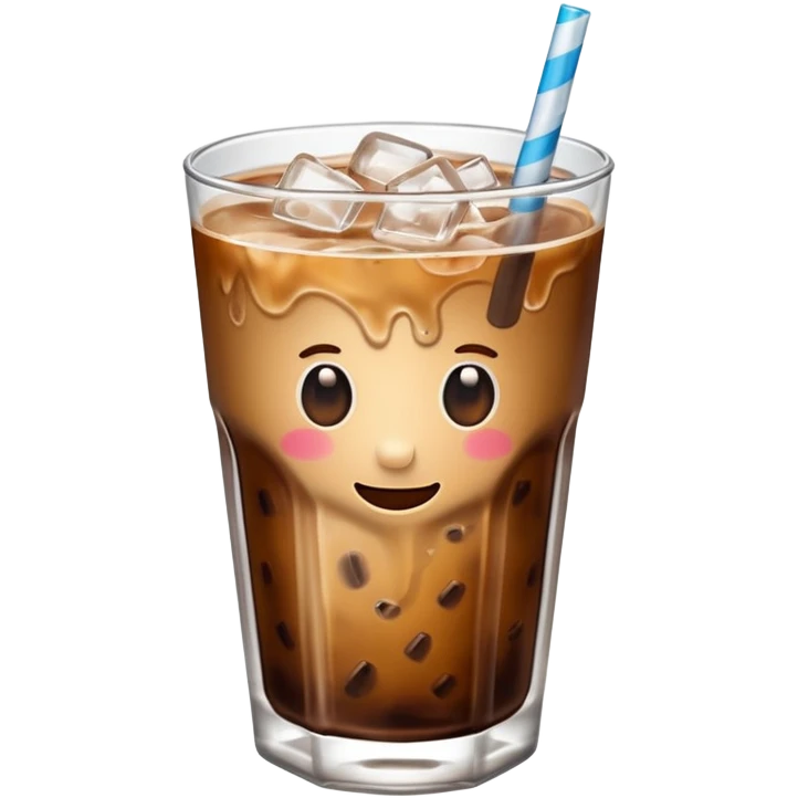 Only a glass Iced coffee emoji
