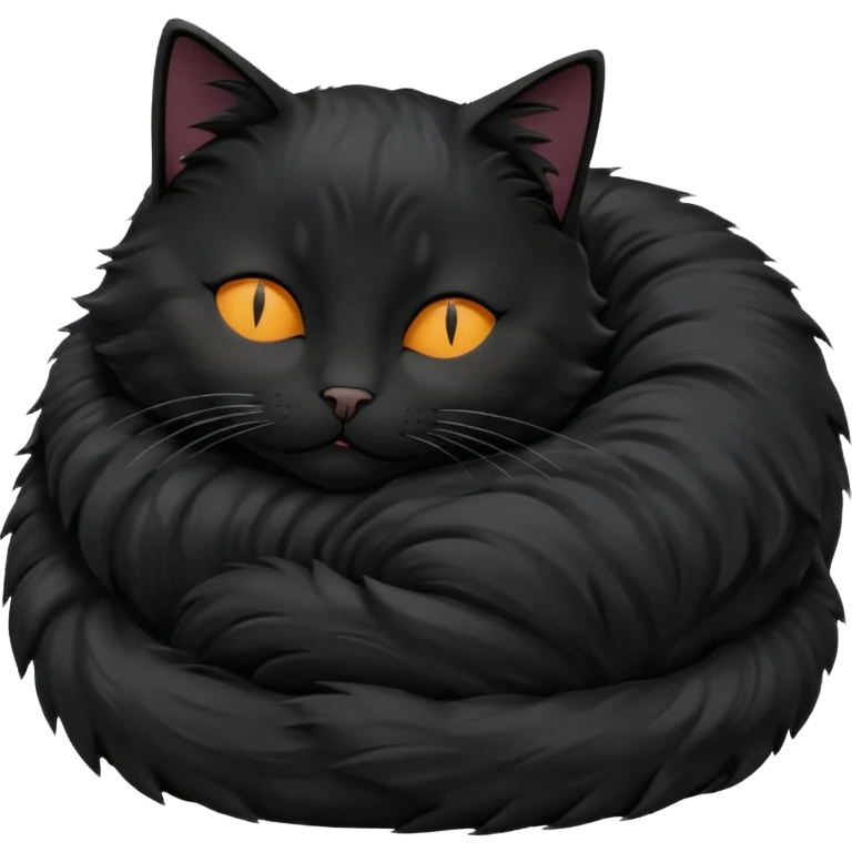 Sleeping black cat emoji