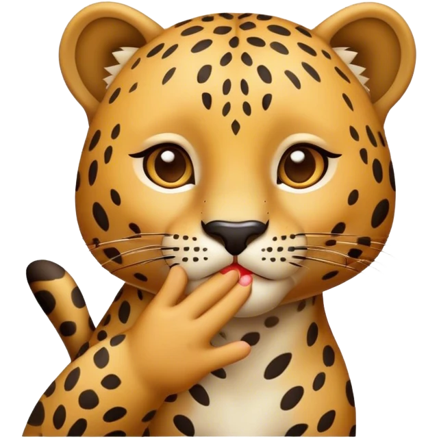 Leopard blowing kiss emoji