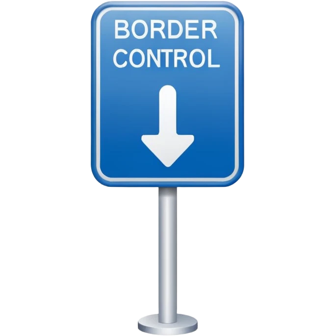 Blue icon with border control sign emoji