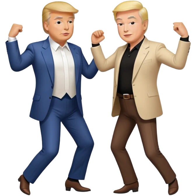 Trump and musk.dancing emoji