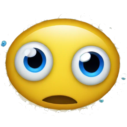 yellow circle with eyes that are blue hearts emoji