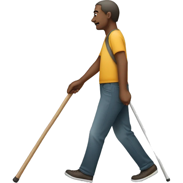 blind person walking with stick  emoji