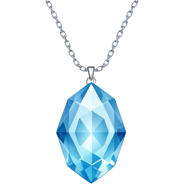 Light blue crystal necklace charm emoji