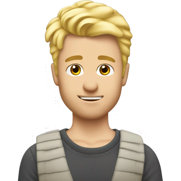Blonder glücklicher Mann ohne Bart Ende 30  emoji