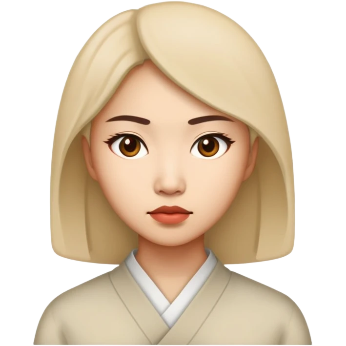 asian workers women photorealistic serious emoji