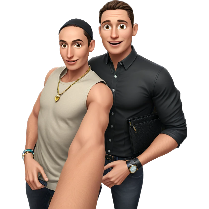 stylish boys with accessories emoji