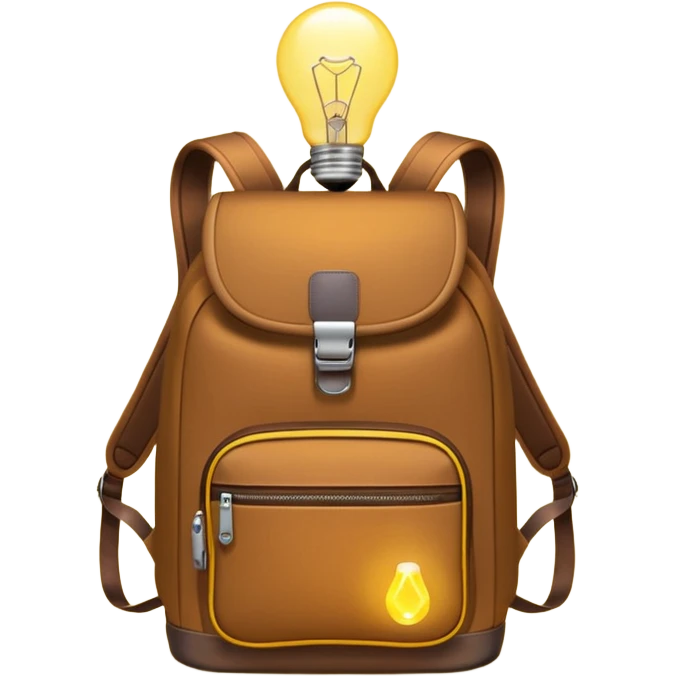 Backpack with a lightbulb above  emoji