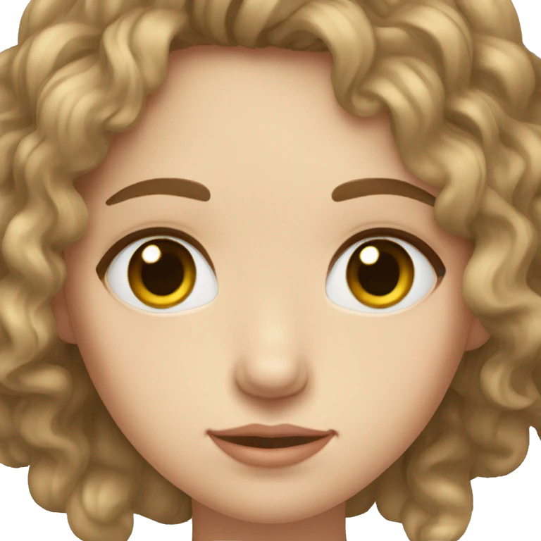 pale girl with short brown wavy hair and nddarkened eyes emoji