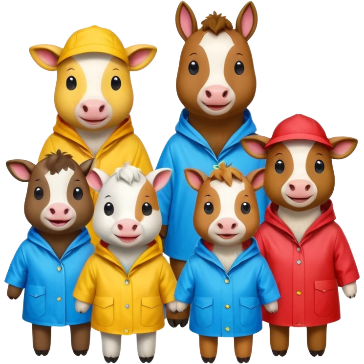 Raincoat Farm Animals emoji