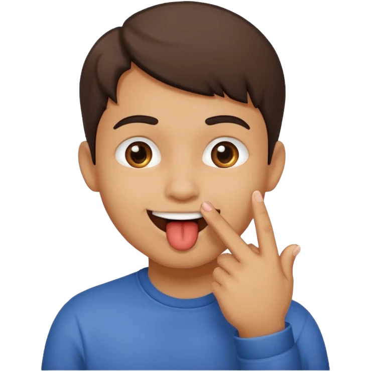 Emoji mordiendose el dedo en forma coqueta  emoji