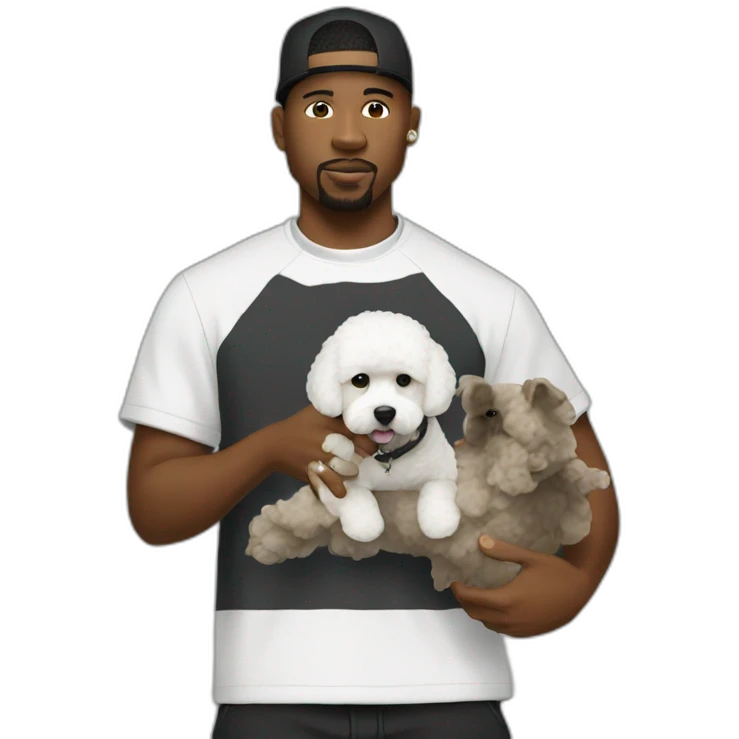 rappers men with bichon emoji