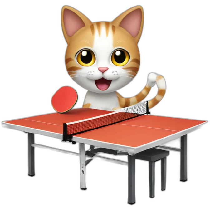 Cat play table tennis emoji