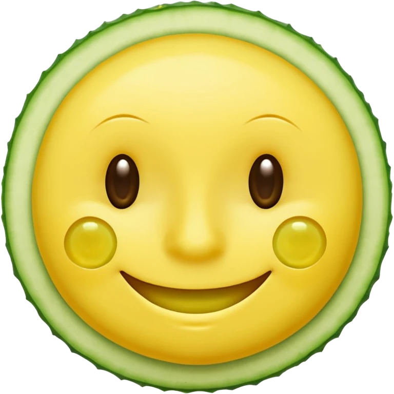 resting yellow smiley face with cucumbers slices over each of its eyes as if it was in a spa emoji