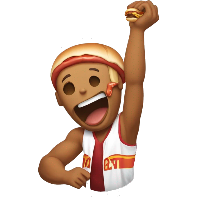 Slam Dunk with man eating a hotdog  emoji